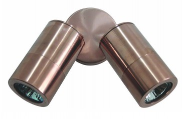 2 Light MR16 Double / Adjustable Long Body Wall Pillar Light in Copper CLA Lighting