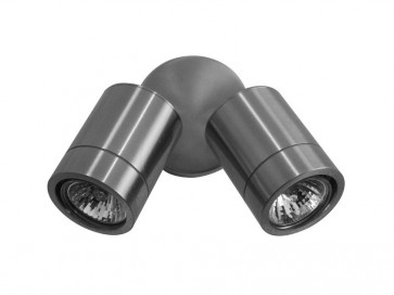 240V GU10 Double Adjustable Short Body Wall Pillar Light in Stainless Steel CLA Lighting