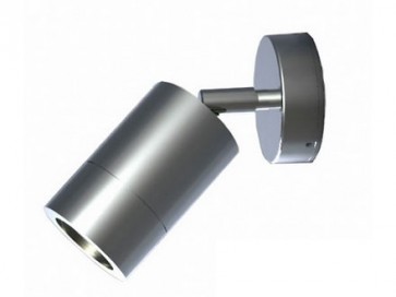 240V GU10 Single Adjustable Long Body Wall Pillar Light in Stainless Steel CLA Lighting