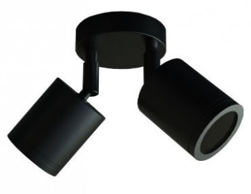 Double / Adjustable Short Body Wall Pillar Light in Black CLA Lighting