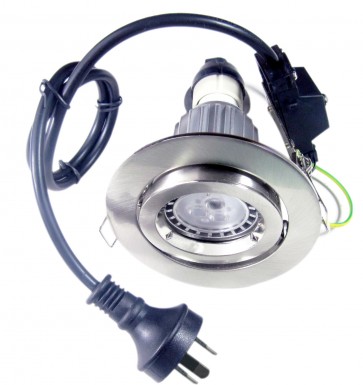 GU10 Round Gimbal LED Downlight Kit in Satin Chrome / Warm White CLA Lighting