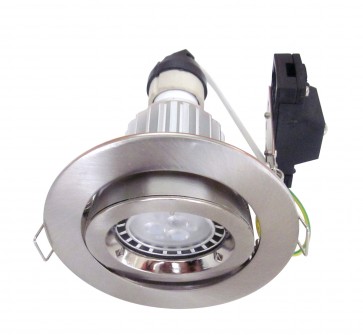 Round Gimbal LED Downlight Kit in Satin Chrome / Warm White CLA Lighting