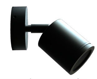 Single / Adjustable Short Body Wall Pillar Light in Black CLA Lighting