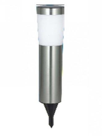 Small Round Solar Garden Stake Light in Stainless Steel CLA Lighting