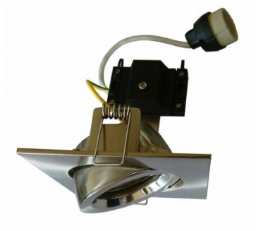 Square Gimbal LED Economy Downlight in Warm White / Satin Chrome CLA Lighting