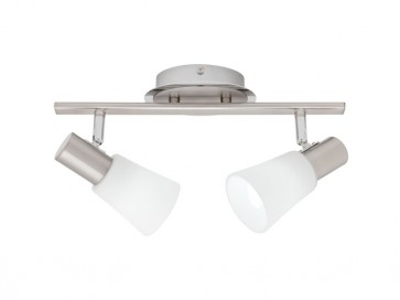 Cirrus 2 Light Ceiling Rail Spotlight in Satin Chrome Cougar