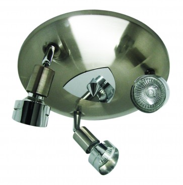 Faireme Three Light Round Spotlight in Brushed/Polished Chrome Domus Lighting