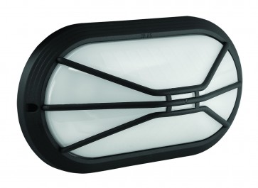 Polycarbonate Oval Bunker Light with Styled Grille Domus Lighting