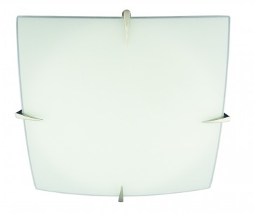 Small One Light Flush Mount in Satin Chrome with Frosted Glass Domus Lighting