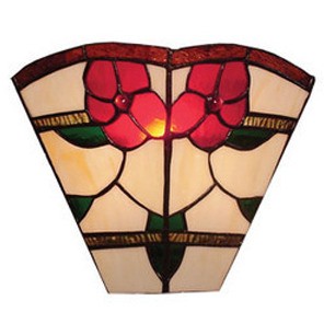 Wall Sconce with Red Floral Design Domus Lighting