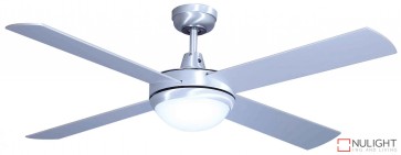 Grange 1300 Ceiling Fan with LED Light Brushed Steel MEC