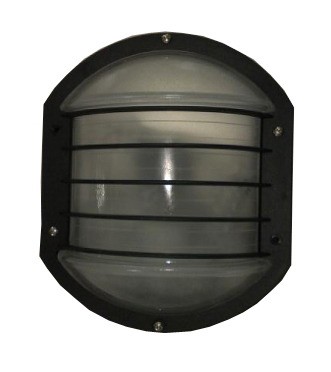1 Light Poly Carb Glass Diffuser Bunker Black Fiorentino