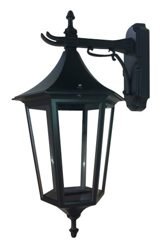 Disegno Luce One Light Pillar Mount Lantern in Black Fiorentino