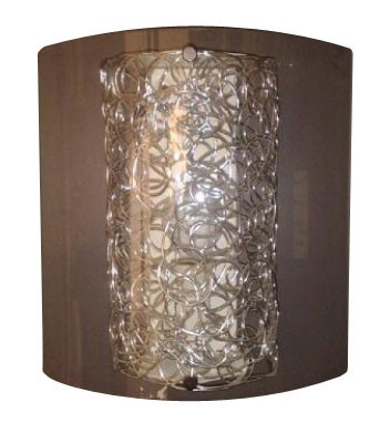Italian One Light Glass Mesh Wall Bracket Light in Silver Fiorentino Lighting