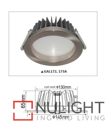 Downlight LED FIXED Dimmable Satin Chrome Round 3000K 14W 90D 130mm IP54 ICF (900 Lumens)  DOM CLA