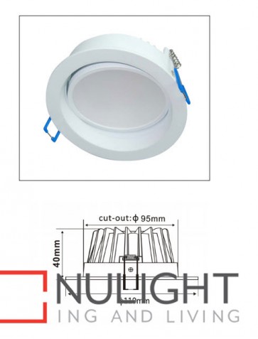 Downlight LED GIMBAL Dimmable White Round 3000K 10W 90D 95mm ICF IP20 (700 Lumens)  DOM CLA