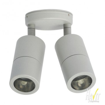 12V LED Tivah Small Adjustable Outdoor Wall/Ceiling Pillar Light in Silver Havit