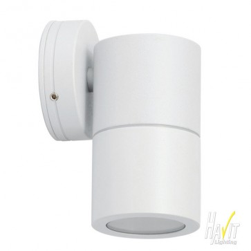 12V LED Tivah Small Outdoor Single Fixed Wall Pillar Light Long Body in White Havit