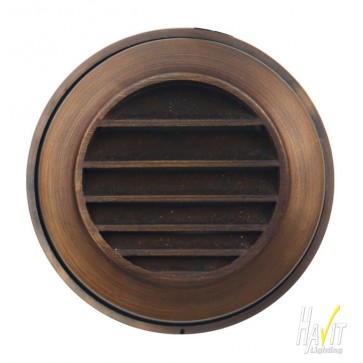 12V Surface Mounted Step Light with Grill - Tempered Glass Antique Brass Finish 12V G4 20 Havit