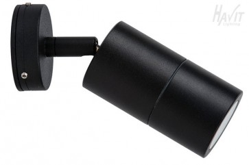 Single Adjustable Wall Pillar Light in Black Havit