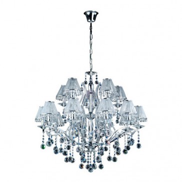 Vienna Crystal Pendant 10 and 5 Light Crystal with Globe Cover Hermosa Lighting