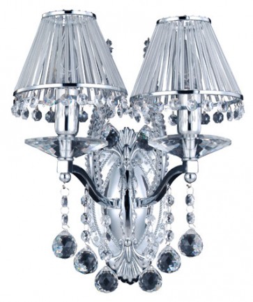 Vienna Crystal Pendant 2 Light Wall Bracket Crystal with Globe Cover Hermosa Lighting