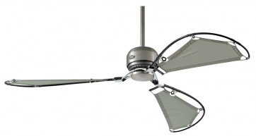 Avalon Ceiling Fan in Brushed Nickel with Three Grey Blades Hunter Fans