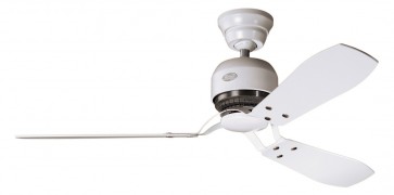 Industrie II Ceiling Fan in Chalk White with Three White / Maple Switch Blades Hunter Fans