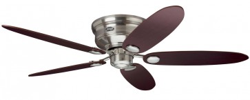 Low Profile III Ceiling Fan in Brushed Nickel with Five Maple / Chocolate Switch Blades Hunter Fans