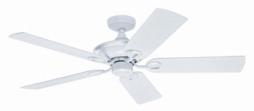 Maribel Ceiling Fan in White with Five Outdoor White Plastic Blades Hunter Fans
