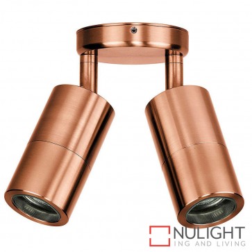Solid Copper Double Adjustable Wall Pillar Light 2 X 5W Mr16 Led Cool White HAV