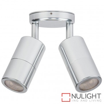 Silver Coloured Aluminium Double Adjustable Wall Pillar Light 2X 5W Gu10 Led Cool White HAV