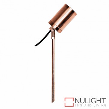 Solid Copper Single Adjustable Garden Spike Spotlight 5W Mr16 Led Cool White HAV