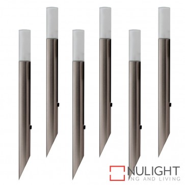 6 X 316 Stainless Steel Garden Spike Light With Frosted Glass Diffuser Kit 6X 1.4W G4 Led Cool White HAV