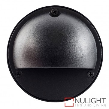 Black Round Surface Mounted Steplight With Eyelid 2.3W 12V Led Cool White HAV