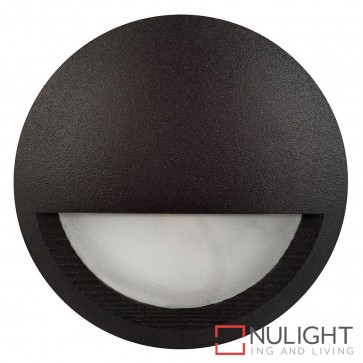 Black Round Surface Mounted Steplight With Eyelid 5W 12V Led Warm White HAV