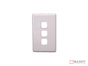 Grid Plate and Cover for 3 Gang Switch - White VBL