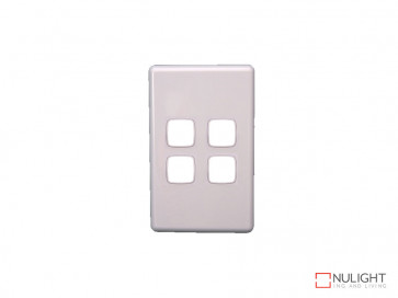 Grid Plate and Cover for 4 Gang Switch - White VBL