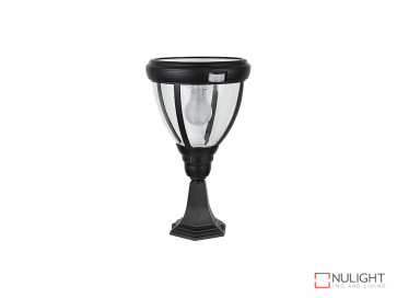 6.2W Bright White Solar Pillar Light In Black With Motion Sensor VBSLDPIL0007A6-2WPIR VBL