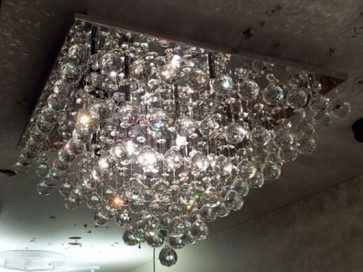 16 Light Square Flush Mount in Chrome Lighting Avenue