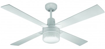 Alpha Ceiling Fan in White with Clipper Light Martec
