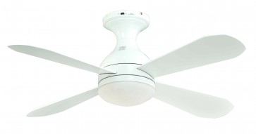 Ariel 110cm CTC Ceiling Fan in White with Light Martec