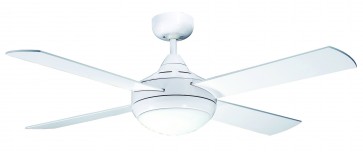Four Seasons Primo 120cm Ceiling Fan in White With Light Martec