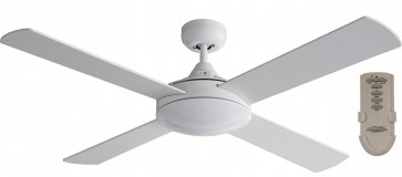 Four Seasons Primo Ceiling Fan in White with No Light Remote Package Martec