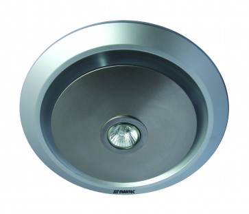 Gyro Round Exhaust Fan in Silver with Light Martec
