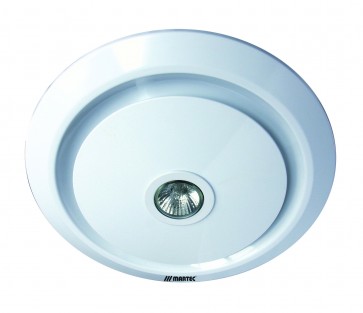 Gyro Round Exhaust Fan in White with Light Martec