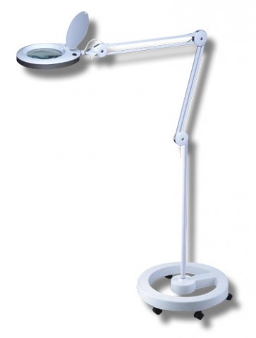 Magna Pro 5-8w LED Floor Stand Multi Directional Wheel Base 3x Diopter Magnification Martec