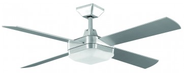 Quadrant 130cm Ceiling Fan in Brushed Aluminum with Fluoro Light Kit and Remote Martec