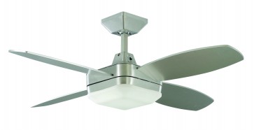 Quadrant Mini 106.7cm Ceiling Fan in Brushed Aluminium with Halogen Light Martec
