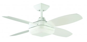 Quadrant Mini 106.7cm Ceiling Fan in White with Halogen Light Martec